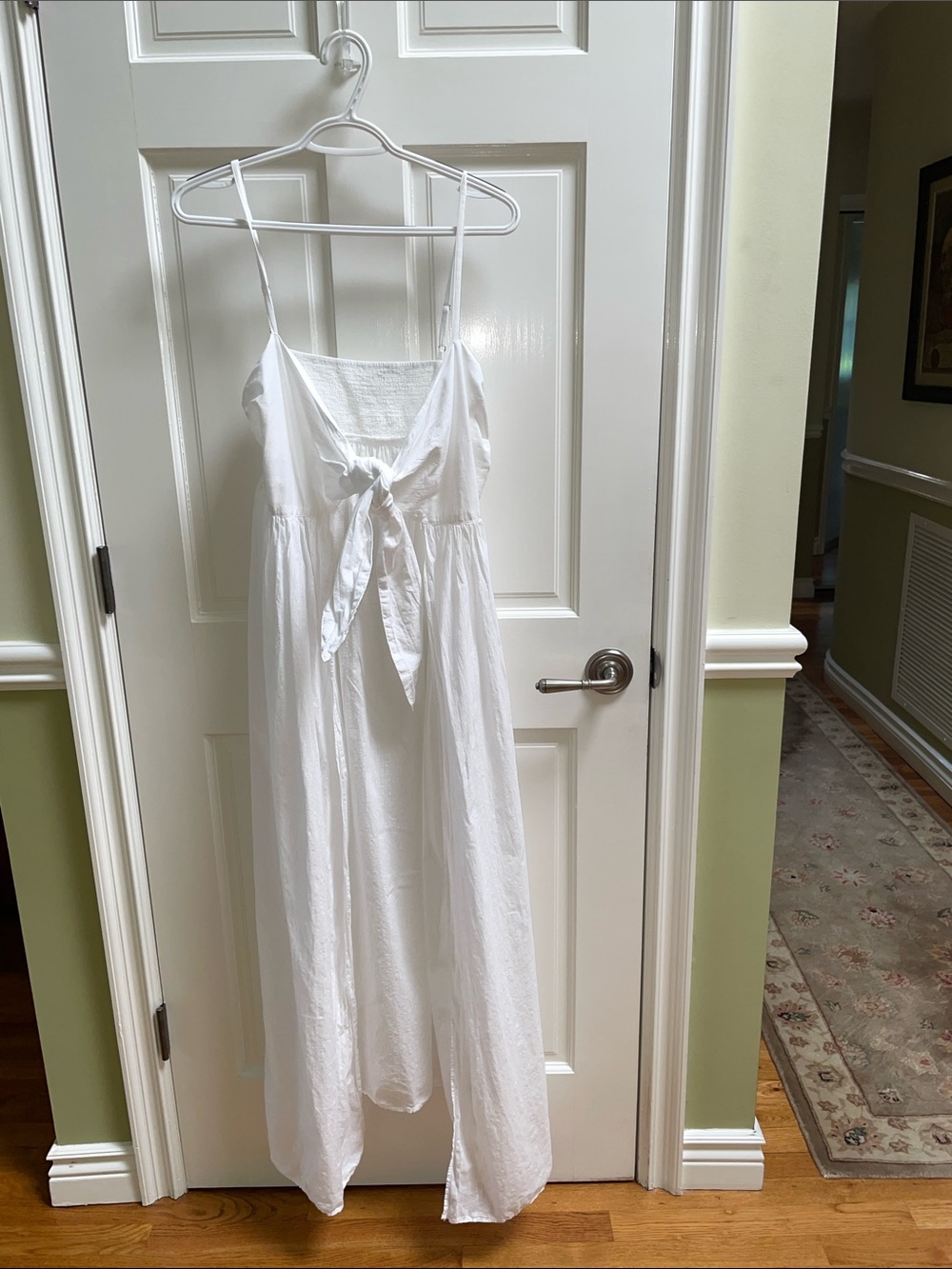Anthro Celandine White Tie Front Cover Up with Spaghetti Straps